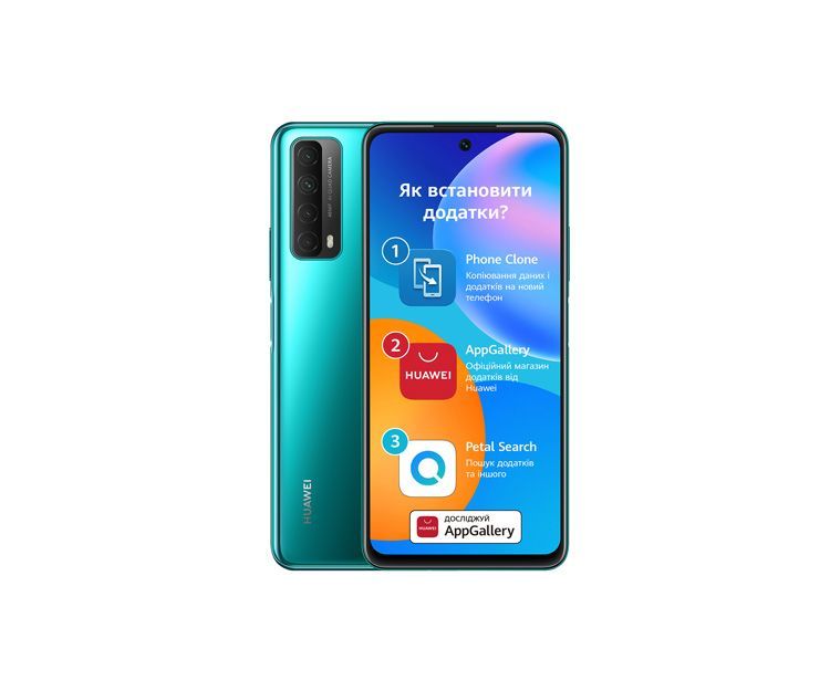 Смартфон Huawei P Smart 2021 4/128GB Crush Green, фото 2 - интернет-магазин ДомКомфорт
