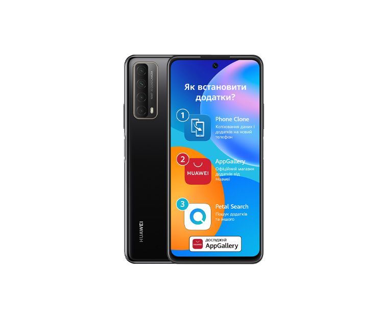 Смартфон Huawei P Smart 2021 4/128GB Midnight Black, фото 2 - интернет-магазин ДомКомфорт