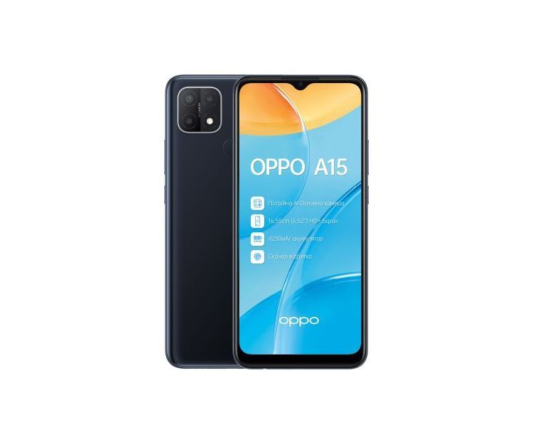 Смартфон OPPO A15 2/32GB Black, фото 1 - интернет-магазин ДомКомфорт