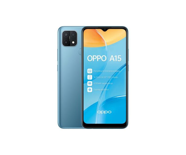 Смартфон OPPO A15 2/32GB Blue, фото 1 - интернет-магазин ДомКомфорт